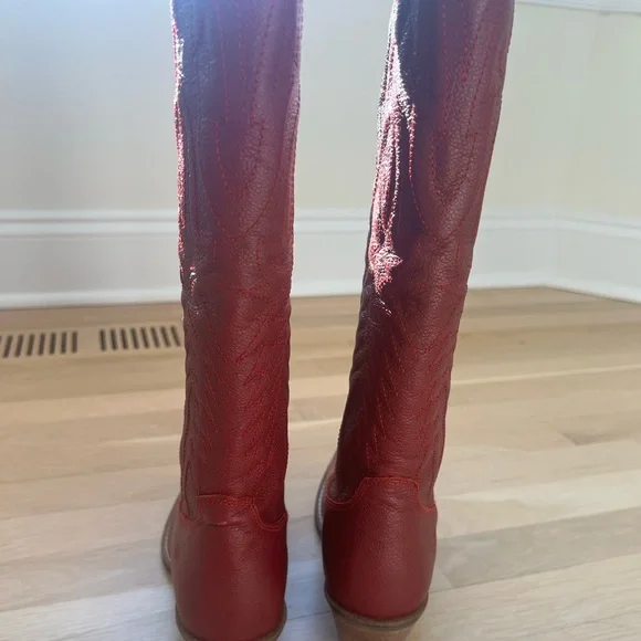 Dingo Womens Raisin Kane Embroidered Snip Toe Casual Boots Mid Heel 2-3" 9.5 - Picture 3 of 6